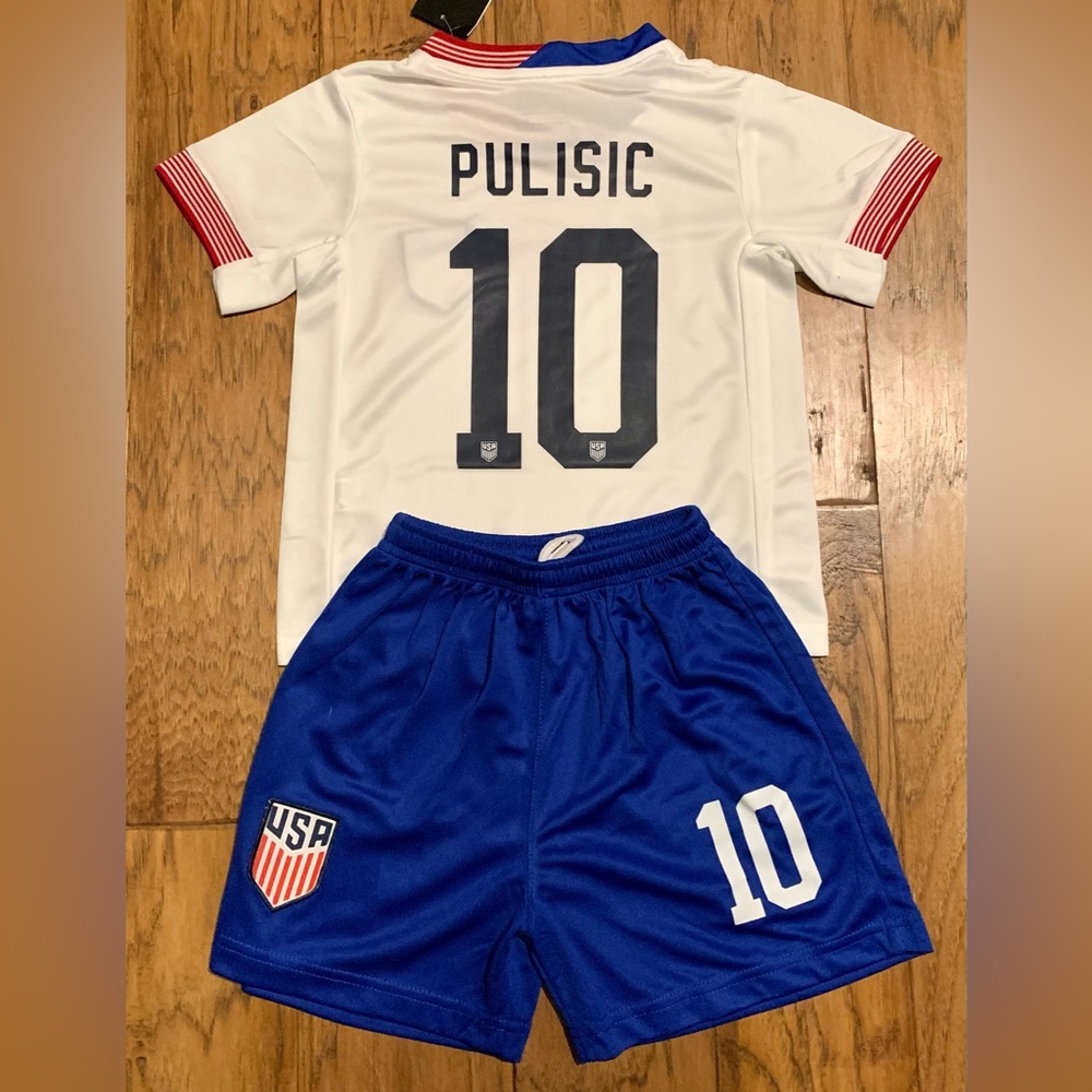 Kids Christian Pulisic Jersey USA Soccer Uniform Toddler Youth Soccer Jersey